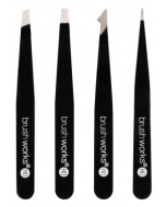 Brushworks HD 4 Piece Combination Tweezer Set Black pinsettisetti 4 kpl