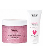 Ziaja Vaahtokarkki vartalokuorinta 300 ml + käsivoide 50 ml setti