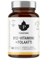 Puhdistamo B12-vitamiini + Folaatti, Vadelma 60 kaps