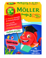 Möller Omega-3 Pikkukalat vadelmainen, 45 kpl