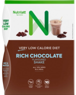 Nutrilett 10x35g VLCD Rich Chocolate Shake painonhallintaan tarkoitettu ruokavalionkorvike
