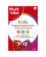Multi-tabs Kids Vadelma-Mansikka Monivitamiini 90 purutablettia