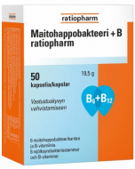 Maitohappobakteeri + B ratiopharm 50 kapselia
