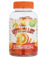 Sana-sol Vitanallet D-vitamiini 10mcg Appelsiini 120 kpl