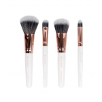 Brushworks Travel Set White & Gold matkakokoinen meikkisivellinsetti 4 kpl