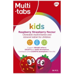Multi-tabs Kids Vadelma-Mansikka Monivitamiini 90 purutablettia