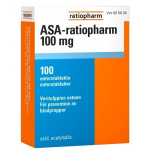 ASA-RATIOPHARM 100 mg 100  enterotablettia