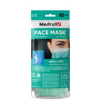 Medrull Face Mask kirurginen suu-nenäsuojus Type I vihreä 10kpl