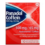 PANADOL COFFEIN 500/65 mg 10 fol tabl, kalvopääll