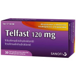 TELFAST 120 mg 30 fol tabl, kalvopääll