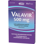 VALAVIR 500 mg 8 fol tabl, kalvopääll