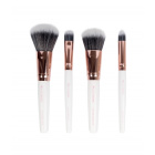 Brushworks Travel Set White & Gold matkakokoinen meikkisivellinsetti 4 kpl