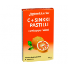 Apteekkarin C+ Sinkki veriappelsiini pastilli, 30 kpl